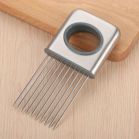 Porte-oignons en acier inoxydable, coupe-fruits, légumes et viandes, trancheuse, éplucheur, hachoir à 10 dents (1/5)