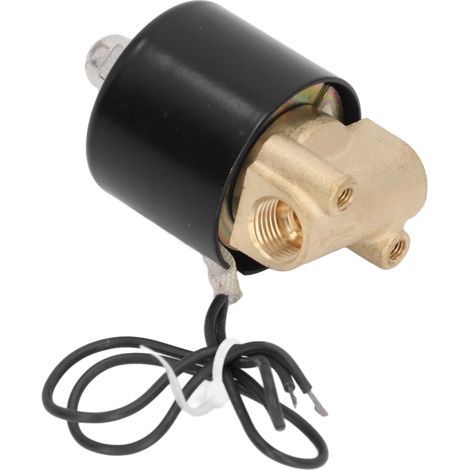 Électrovanne 2W normalement fermée, bobine à noyau de cuivre en laiton, pour eau, gaz et fioul, 1/4 po, 24 V CC (1/5)
