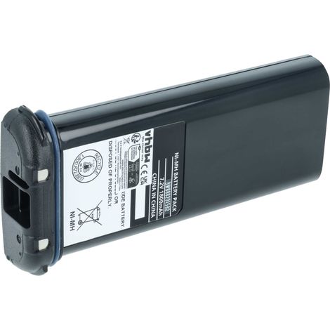 vhbw 1x Batterie remplacement pour Icom BP-224H, BP-224 pour radio talkie-walkie (1800mAh, 7,2V, NiMH)