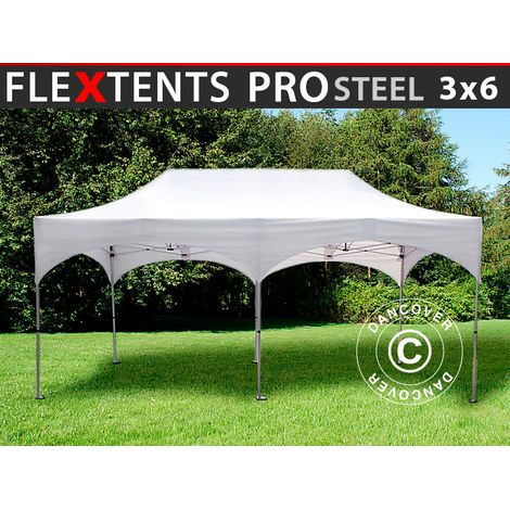 Pop up gazebo FleXtents PRO Steel "Arched" 3x6 m White
