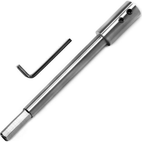 Rallonge de foret extra longue de 178 mm - Rallonge pour ajouter 146 mm de profondeur à votre foret rond ou hexagonal de 9.5 mm (1/4)
