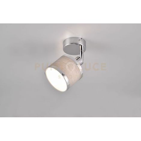 AROSA SPOT METALLO CROMATO CON PARALUME GRIGIO H. 16CM 1 LUCE ATTACO E14