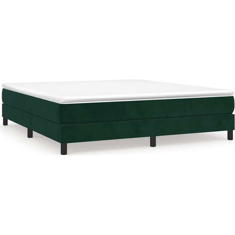 Maison Exclusive - Boxspringbett mit Matratze Dunkelgrün 160x200