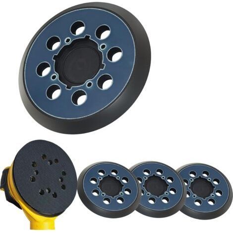 LAN 4er-Pack Ersatz-Exzenterschleifteller für DeWalt Exzenterschleifer, 12,7 cm (5 Zoll), 8 Löcher, Klettverschluss, für DeWalt Exzenterschleifer DWE6421, 6421K, DWE6423, 6423K, DCW210B (1/5)
