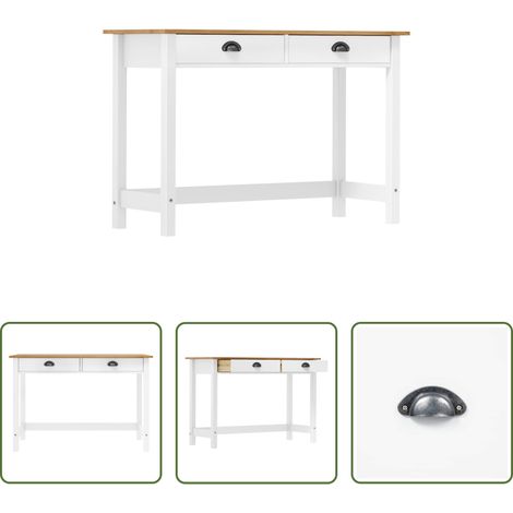 Holzschreibtisch - Konsolentisch Hill mit 2 Schubladen 110x45x74 cm Kiefernholz (1/5)
