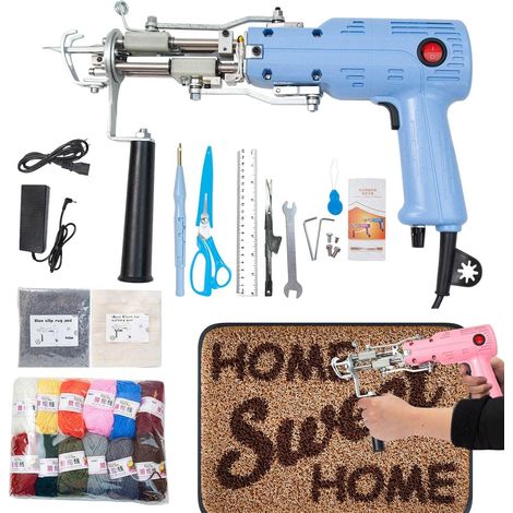 Quilted Carpet, 2-in-1 Carpet Weaving Machine, Electric Carpet Quilting Machine, DIY Carpet Starter Kit, High Speed, Adjustable Pile Height from 7 to 19 mm, Blue (1/5)