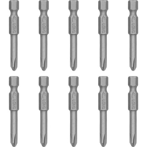 10 Pièces Embouts de Tournevis Électrique 5mm Magnétique S1/4, Embouts de Rechange Durcis pour Vis Cruciformes (1/5)