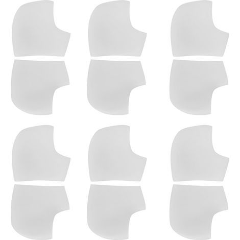 6 Paire de Protections Talon Amortissantes avec Trous - Coussinets de Choc Blancs (1/5)