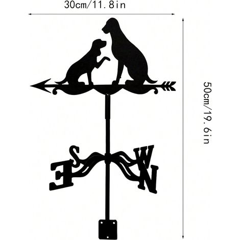 Deux chiens indicateur de direction du vent décoration de jardin indicateur de direction de cour bannière tapisserie décoration de chambre drapeau (1/5)