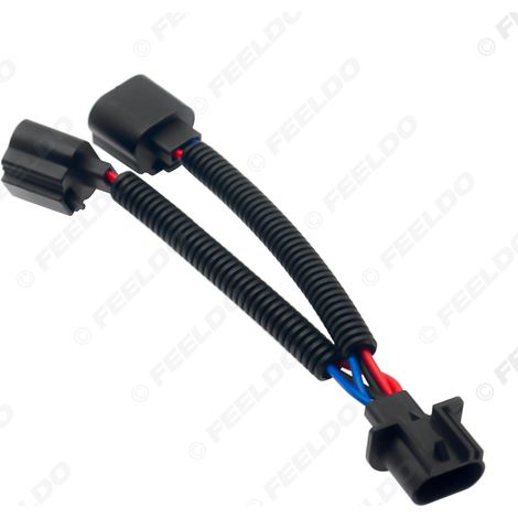 Câble adaptateur pour douille de lampe automobile H13-11 vers H13-21 à double tête, câble de conversion pour lampe automobile LED/HID