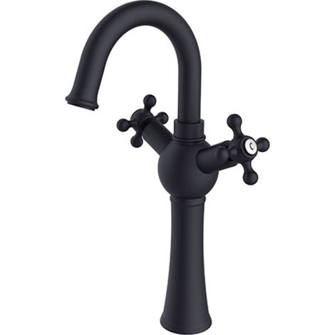 Grifo de lavabo alto Retro I negro Besco (1/4)