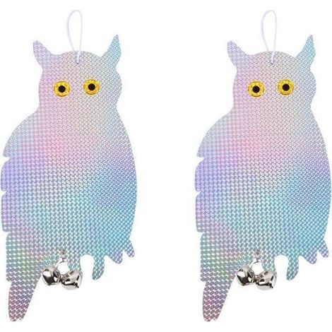 Pigeon Repellent, 2 Reflective Owl Scarecrows, Bird Deterrent