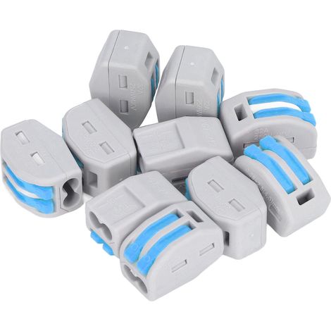 Set mit 50 zweipoligen Leiterverbindern mit Hebel zur Verdrahtung (blau) (1/5)