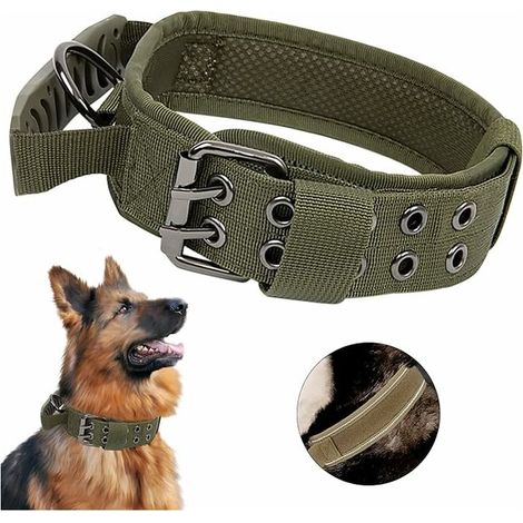 Tactical Dog Collar with Control Handle, Military K9 Adjustable Padded Dog Collar for Medium Dogs Training（XL） (1/5)