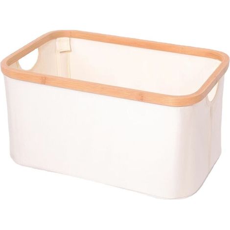 Cesta de ropa plegable rota. Ideal como cesta de almacenamiento plegable. Cesta de ropa plegable de tela Oxford. Cesta de almacenamiento plegable para la ropa. Cesta de ropa beige. (1/5)