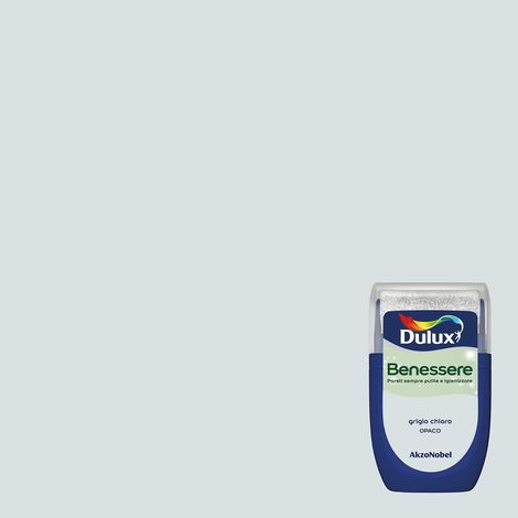 Dulux Benessere Pittura Colorata all'Acqua per Interni Superlavabile Anti Muffa Anti Batteri con Ioni D'Argento, 30 millilitri, Grigio Chiaro, 30 ML (1/4)