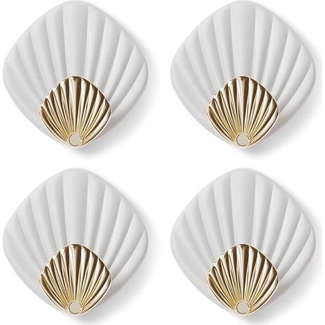 Muschelförmige selbstklebende Wandhaken HP004-W moderne selbstklebende Haken geeignet für Badezimmer und Küchen können auch als Garderobenhaken weiß (1/5)