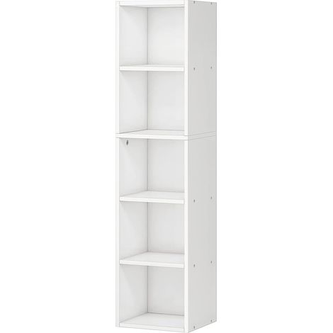 Cube Storage Unit, 5 Cube Bookcase Bookshelf Wooden Cube Storage Organiser Shelving Unit, Multifunctional Storage Shelves for Office/Livingroom/Kitchen/Bathroom (1/5)