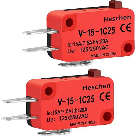 Micro commutateur V-15-1C25 SPDT Type de bouton 20A 250VAC 2 Pack (1/5)