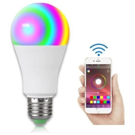 Ampoules LED 15W intelligentes E27 RGBW Bluetooth 85-265V 20 modes de couleurs magiques, fonction de contrôle musical pour la maison, l'hôtel et le bar-AquaForge (1/5)