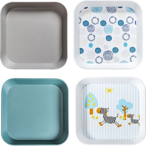 Assiette réutilisable 4 pièces pour dessert, salade ou apéritif (1/5)