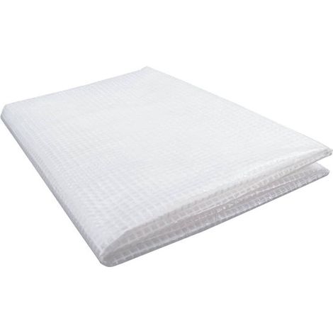 Bâche en toile renforcée 3 x 4 m, 140 g/m², avec œillets en aluminium, couverture pour serre et protection extérieure, blanc (1/5)