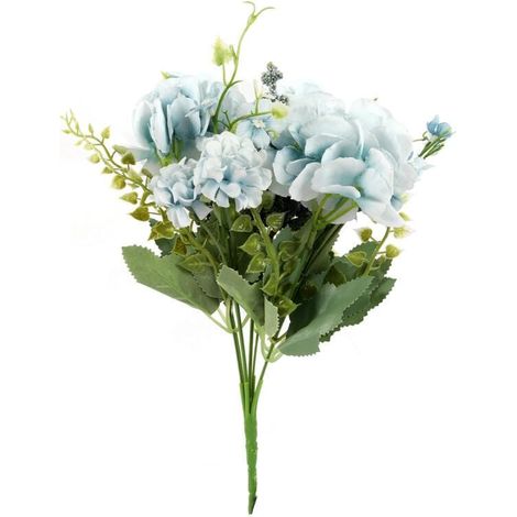 Ramo mixto de 6 ramas con hortensias azules. (1/3)