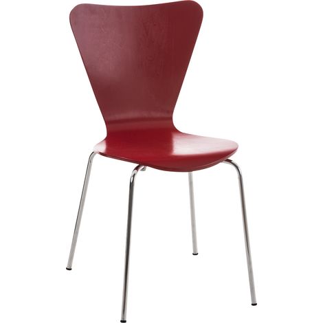 Chaise à manger empilable en bois et cadre en métal chaise élégante diverses couleurs Couleur : Rouge (1/8)