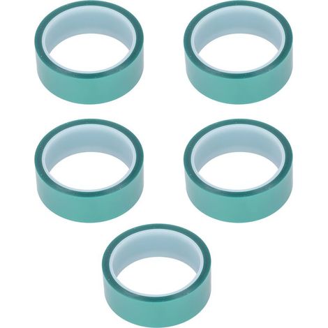 rollos de cinta adhesiva verde, de 33 mm de ancho y 33 m de largo, para pintura en aerosol, protección PET de alta temperatura. (1/5)