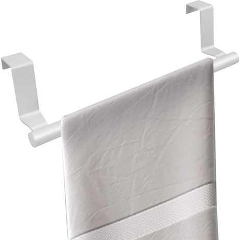 Porte Torchons, Porte Serviette Cuisine Torchon à Suspendre Accroche Porte Serviette de Porte Barre Accroche-Torchon pour Porte Placard Tirroir Armoires Accessoire de Cuisine et Salle de Bain (Blanc) (1/5)