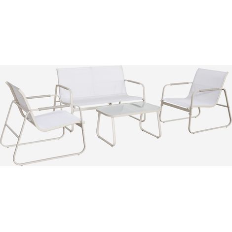 Set da giardino in acciaio, 4 posti