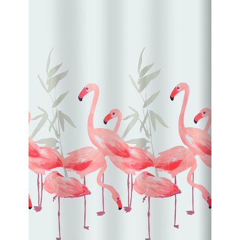 Rideau de Douche Polyester Flamingo 180x200cm Saumon (1/2)