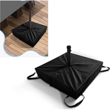 Schwarze Schutzhülle für Sonnenschirmständer im Garten, quadratische Schutzhülle für Sonnenschirmständer auf der Terrasse, geeignet für Sonnenschirmständer am Strand (1/5)