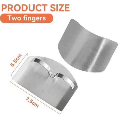 Protège-doigts en acier inoxydable - Compatible lave-vaisselle - Protection anti-coupures - Accessoire de sécurité pour la cuisine - 7,5 x 5,5 cm