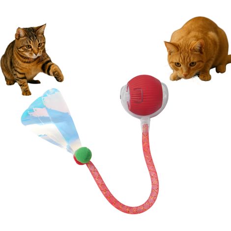 Interaktives elektrisches Spielzeug für Katzen und Hunde - Reitball mit Federn