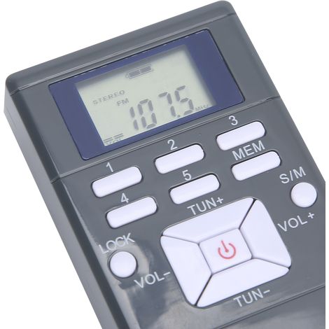 QQT102 Récepteur FM Stéréo Portable Mini Professionnel avec Écran LCD et Casque Gris Foncé (1/5)