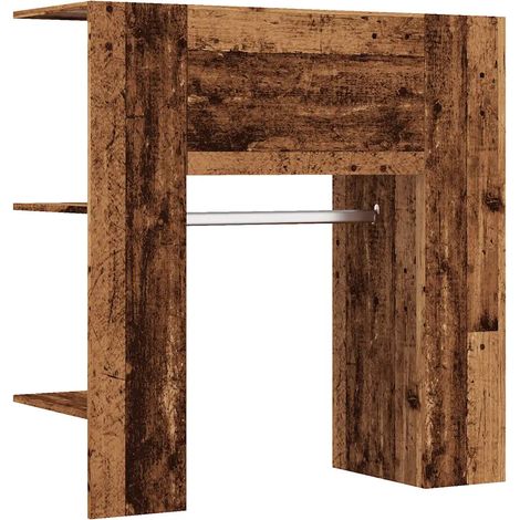 Mobiletto da ingresso classico salvaspazio 97 x 37 x 99 cm legno composito finitura effetto legno anticato 020051015