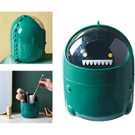 Make-up-Pinselhalter-Organizer, Kunststoff, Dinosaurier-Design, Klappdeckel, multifunktional (1/5)