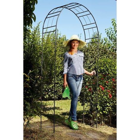 Arco da Giardino in Acciaio 36x110xH225cm Rama Bow Nero (1/2)