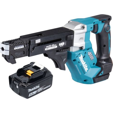 Atornillador de batería Makita DFR 552 T1 18 V 25 - 55 mm sin escobillas + 1 batería de 5,0 Ah - sin cargador