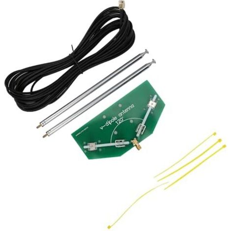 Antenna, antenna FM, antenna stereo domestica, ricevitore a dipolo a V, radiocomunicazione, 78 MHz–1 GHz, connettore SMA, PCB (1/5)