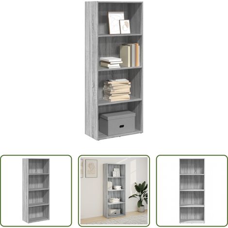 vidaXL Bücherregal Grau - Bücherregal Grau Sonoma 60x30x152 cm Holzwerkstoff (1/5)