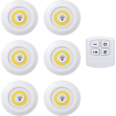 Set mit 6 kabellosen LED-Strahlern, Unterbauleuchten, LED-Innenleuchten mit Bewegungsmelder, LED-Strahler für Kleiderschränke, Garderoben, Flure, Schlafzimmer und Schränke (1/5)