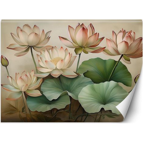 Fototapete Blatt Lilien Blumen 100x70 cm