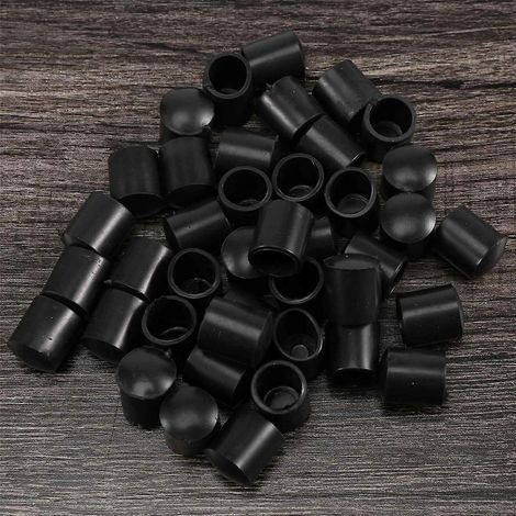 Embouts de tube en caoutchouc noir, 40 pièces, diamètre 10 mm (1/4)