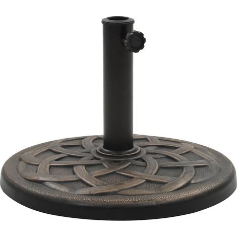 vidaXL Parasol Base Round Polyresin 19 kg Bronze