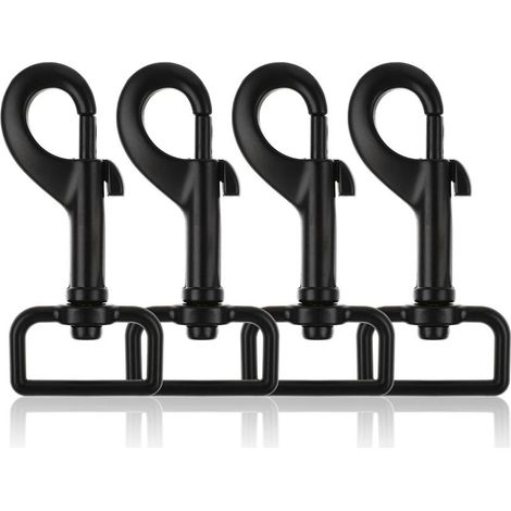 4 Pièces Mousqueton avec Articulation Pivotante, Accrochez-Vous Avec un Joint Pivotant, Carabiner, Crochet Avec un Joint Pivot, Pour un Collier de Chien de Chien Hammock Horse Tack (1/5)