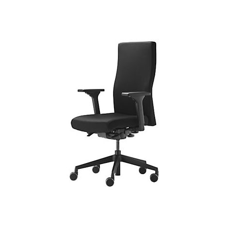 TREND OFFICE Silla de oficina giratoria con mecanismo sincronizado negro 410-520mm con reposabrazos Capacidad 110kg - 9248sy2 (1/5)