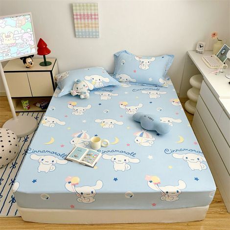 Housse de matelas simple en coton lavé de classe A, couvre-lit en coton nuage, housse anti-poussière, drap de lit pour enfants (1/5)