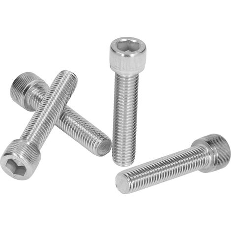 20 Vis à tête hexagonale creuse A2-70 inox M12 x 50 mm, filetage gros, DIN 912, lot de 20